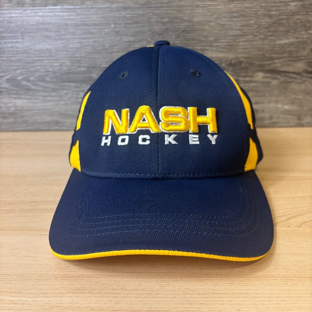 Nashville Hockey Hat Cap Strap Back Blue Yellow Adjustable